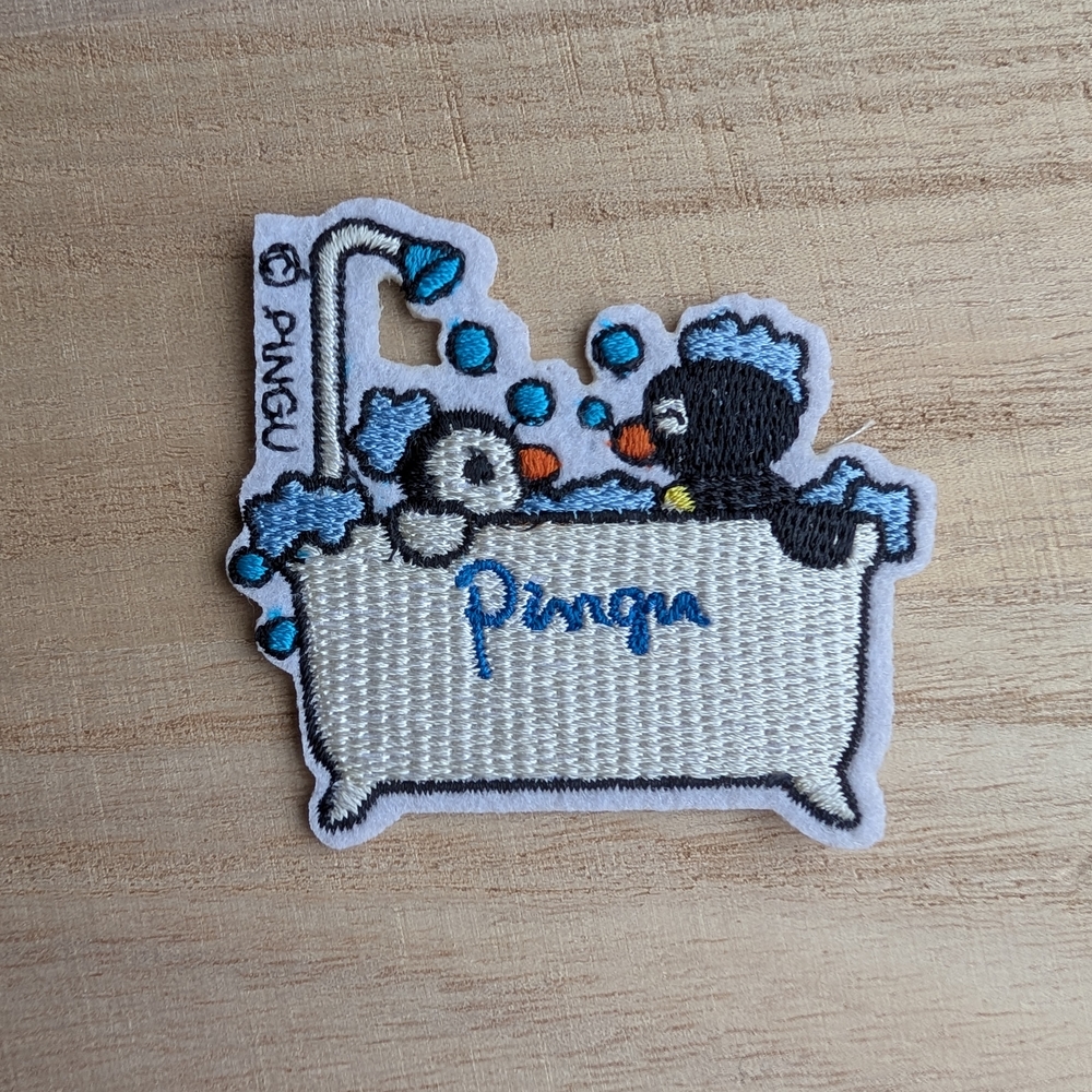 Pingu Pinga Bath Time Embroidery Patch